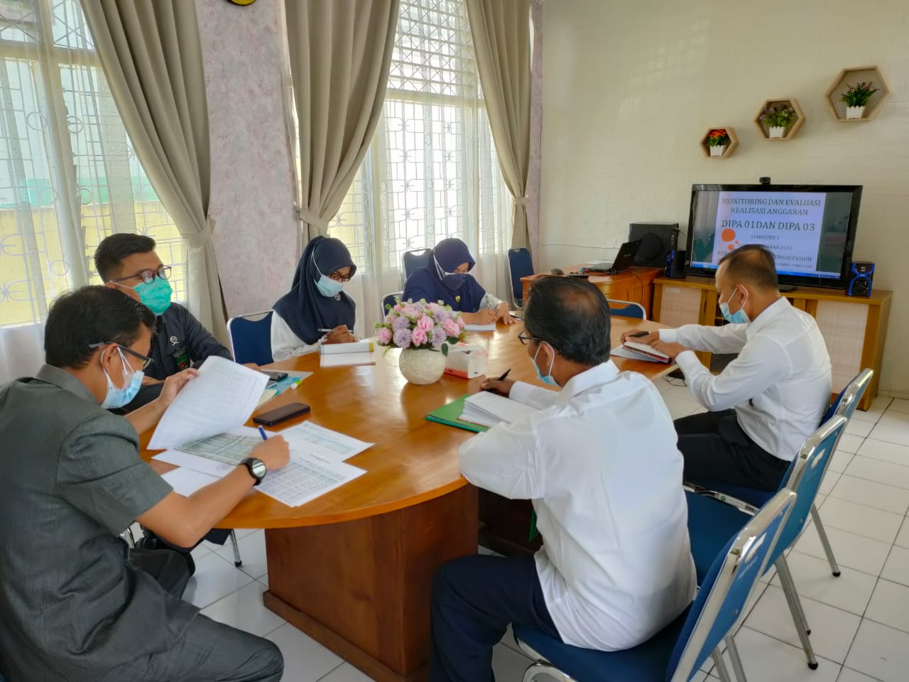 Monitoring dan Evaluasi Realisasi Anggaran DIPA 01 dan DIPA 03 Semester 1 Tahun Anggaran 2021